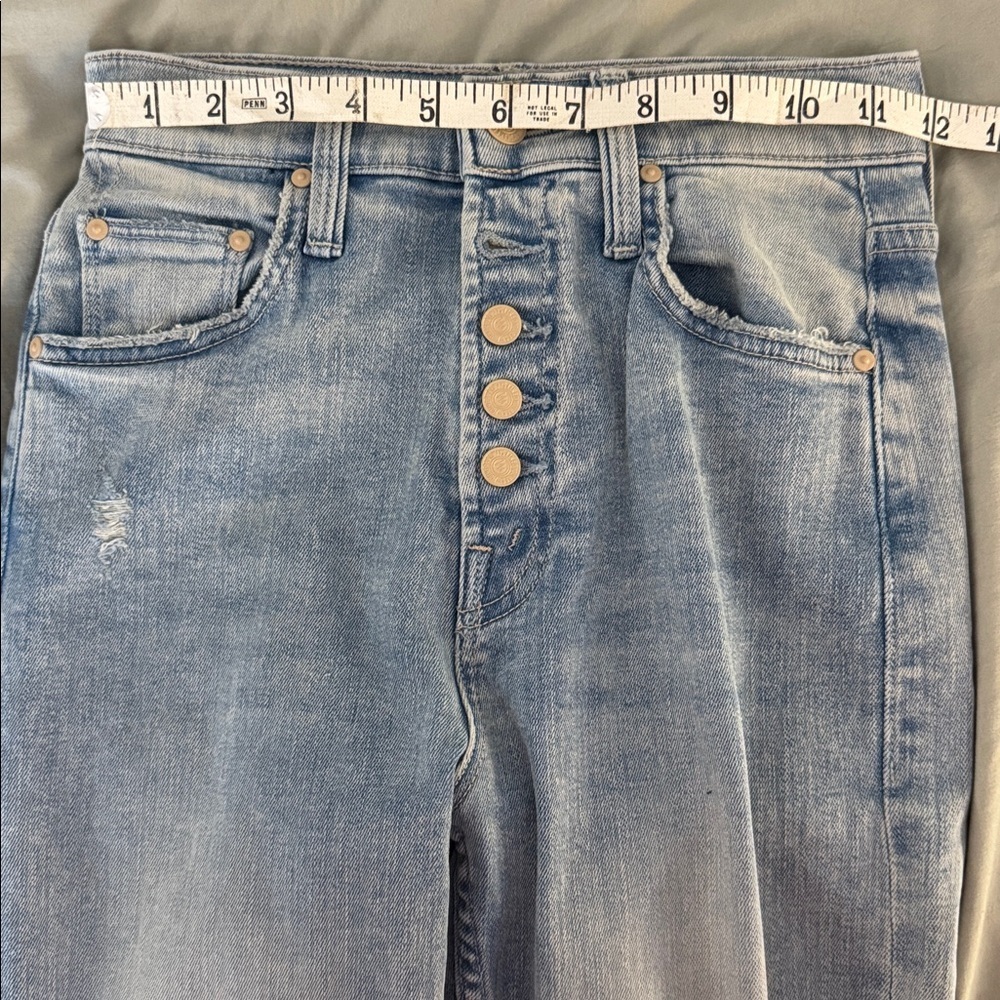 Mother The Pixie Tomcat Ankle Jeans 25 Nature of the Game Distressed Light Wash - Picture 7 of 11